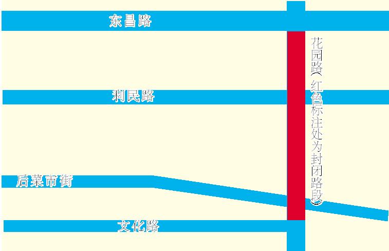 花园路这一路段封路 机动车注意绕行哦