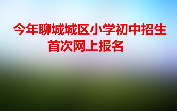 今年聊城城区小学初中招生首次网上报名