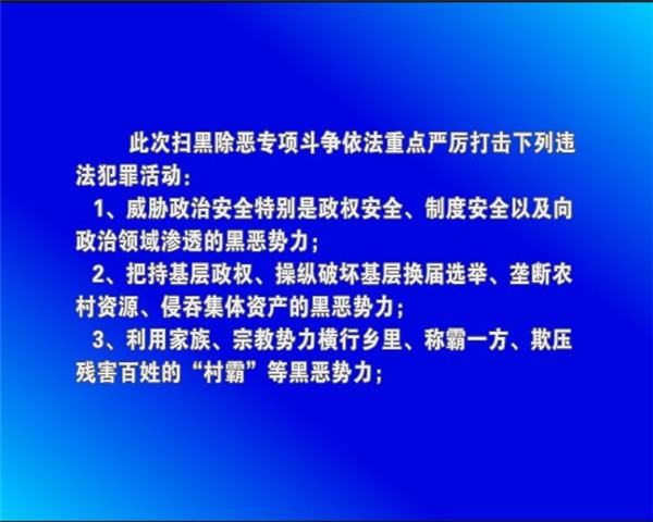 扫黑除恶专项斗争依法重点严厉打击12种违法犯罪活动