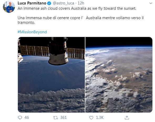 宇航员从太空俯拍澳林火：从未见过如此凶险的火情