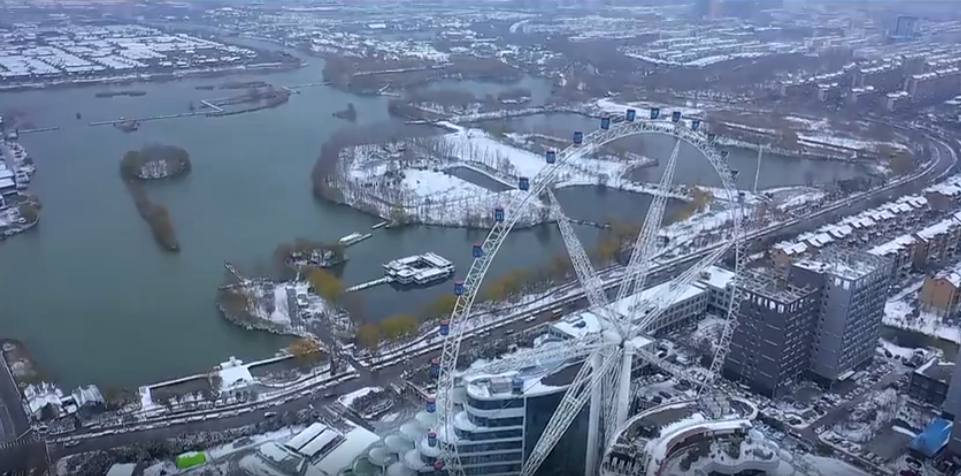 瞰聊城：雪后水城 银装素裹 美景如画