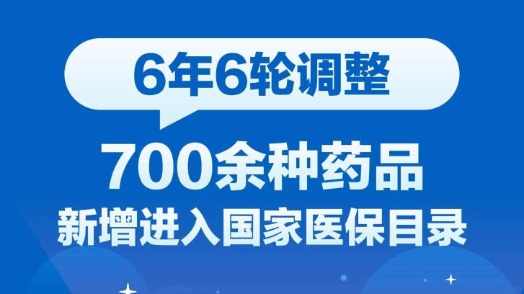 6年6轮调整！700余种药品新增进入国家医保